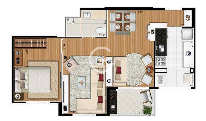 Apartamento à venda com 1 quarto, 51m² - Foto 8