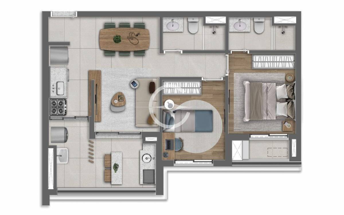 Apartamento à venda com 2 quartos, 61m² - Foto 2